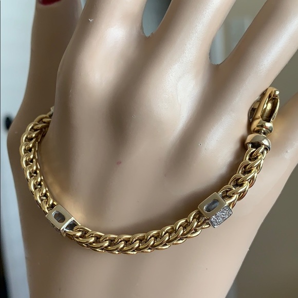 Wheat chain soft bangle bracelet 18K yellow gold - Picture 2 of 6